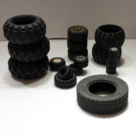 LEGO Bulk Lot of 18 Tires Pieces Bulk Wheel Specialty Parts Build X - Picture 4 of 4
